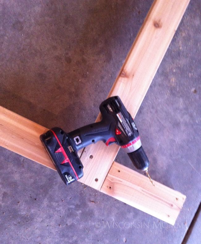 drill laying on boards