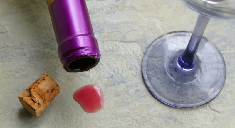 wine on granite counter