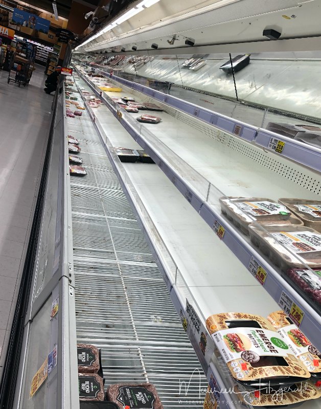 bare shelves grocery