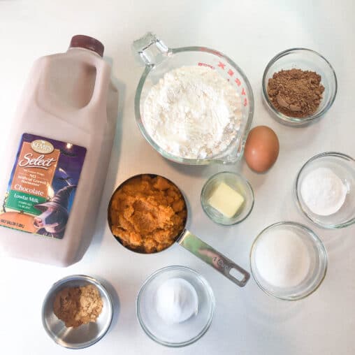 ingredients to make pumpkin pancakes