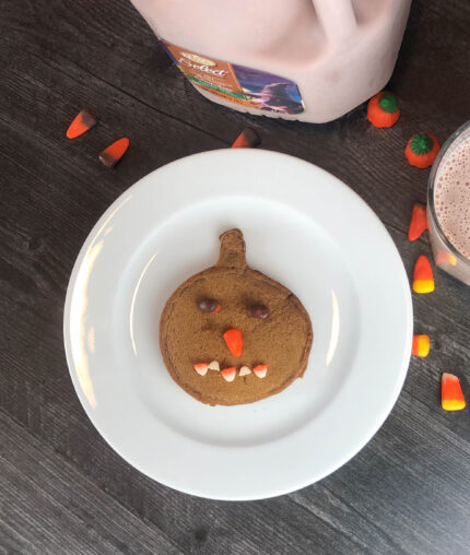chocolate pumpkin pancake jack-o-lantern