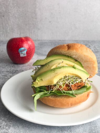 apple chickpea burger with apple