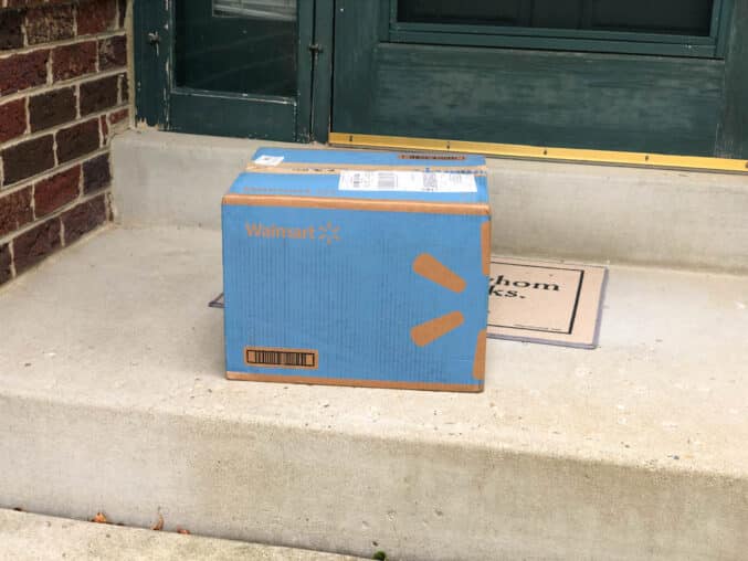 walmart box on step