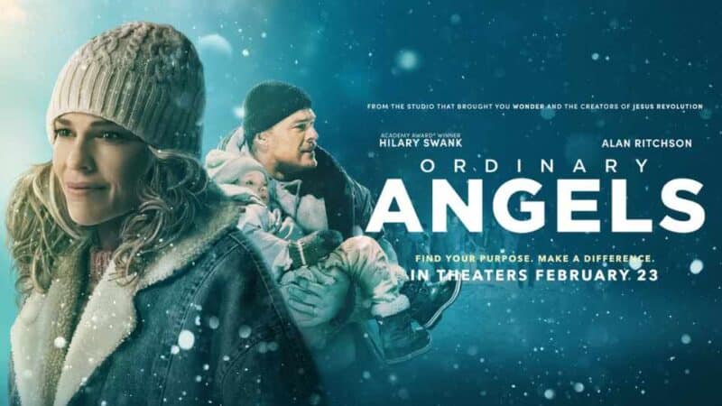 A woman and a man on a snowy night