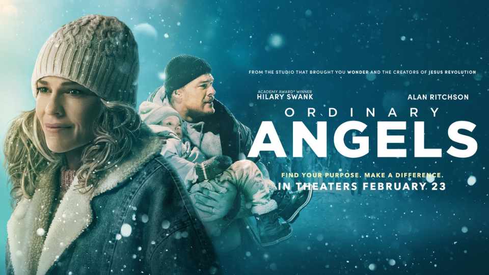 A woman and a man on a snowy night