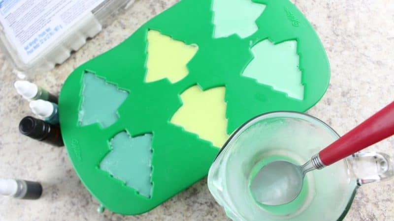 Six green soap trees in a mold