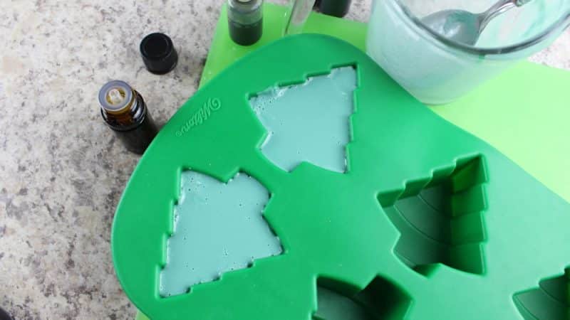 Soap mold with small pine tree shapes